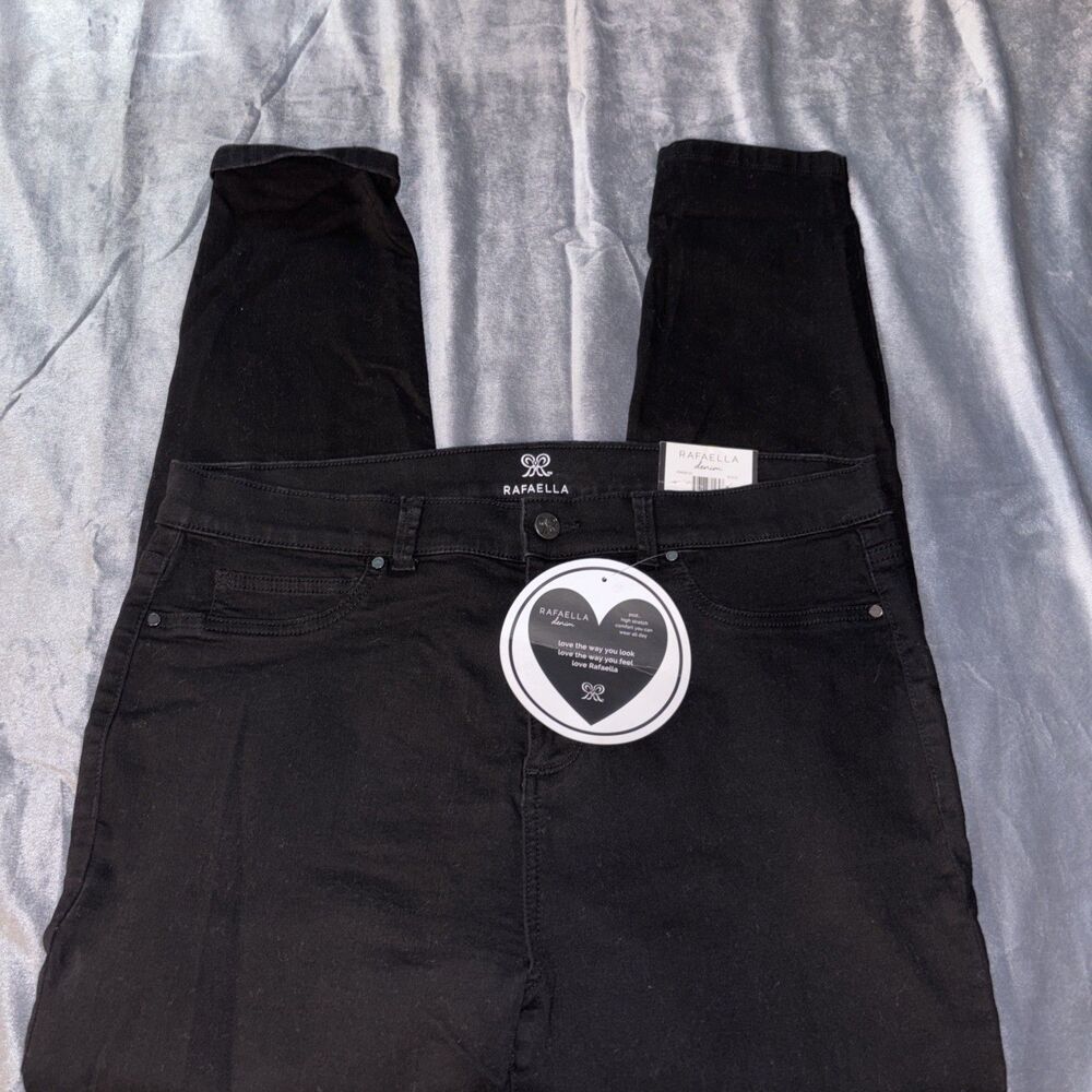 Rafaella Women’s Black Denim High Rise Skinny Jeans Size 14